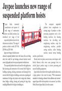 launches new range of suspended platform hoists